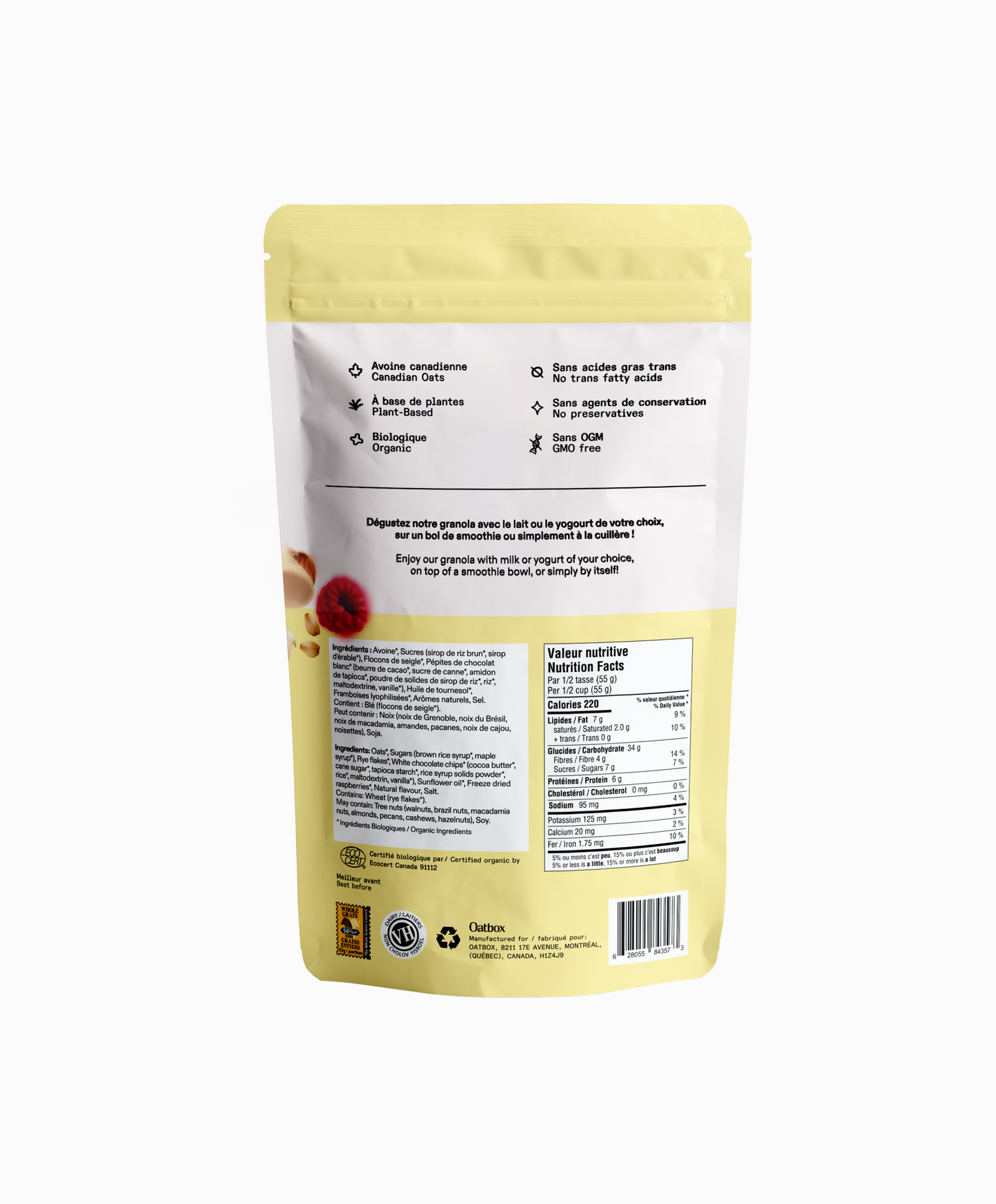 White Chocolate & Raspberry Granola (640g)