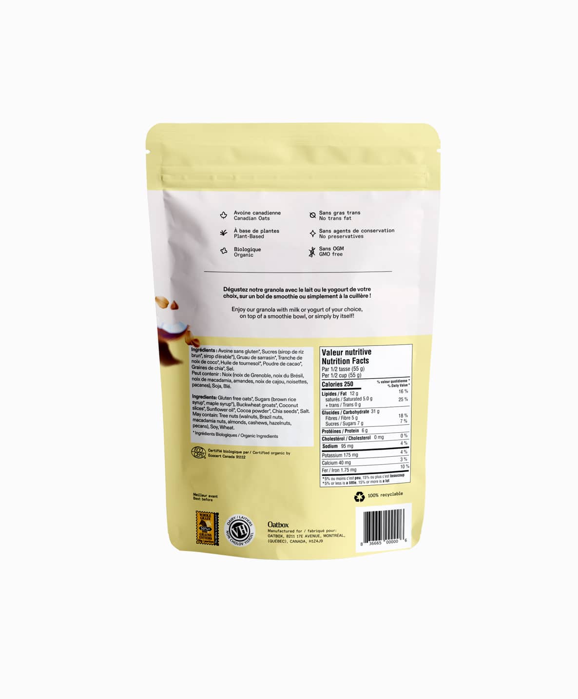 Granola Noix de coco et cacao (300g)