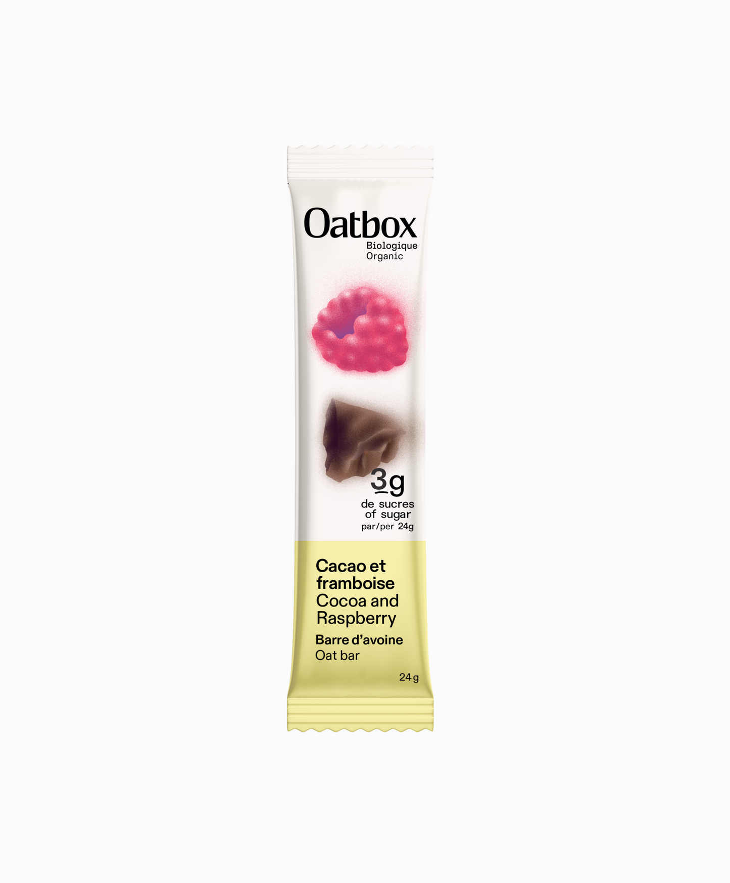 Barres d'avoine Cacao et framboise (paquet de 5)