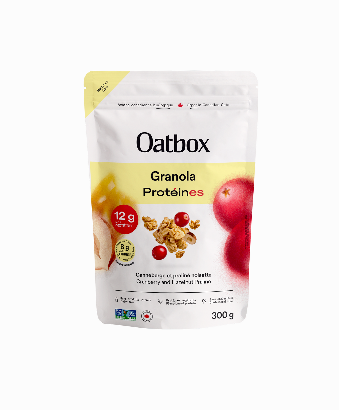 Granola protéiné Canneberge et praliné noisette (300g)